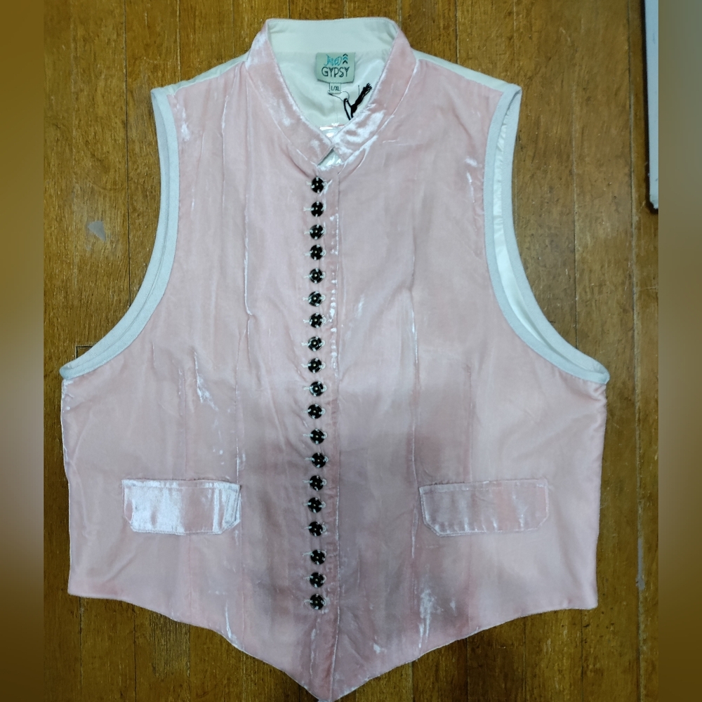 Cottagecore Mesmerized Pink Velvet Vest